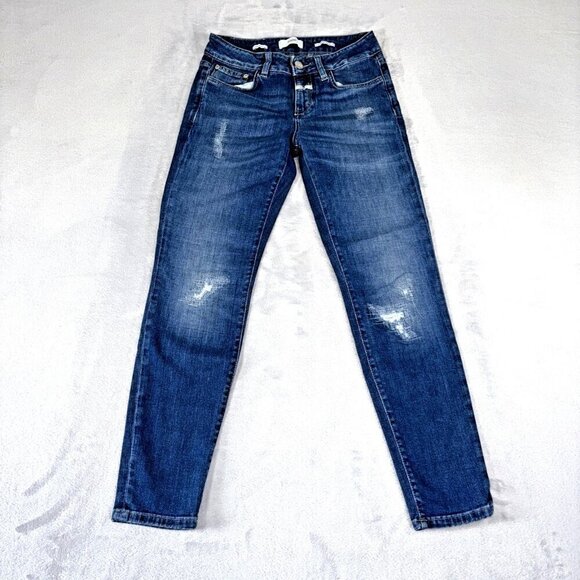 Closed Organic Cotton Jeans Made In Italy Distressed Ankle Denim Women's Sz 24 - Picture 1 of 11